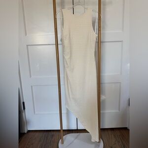 All Row | Cream Textured Uneven Hem Dress New With Tags